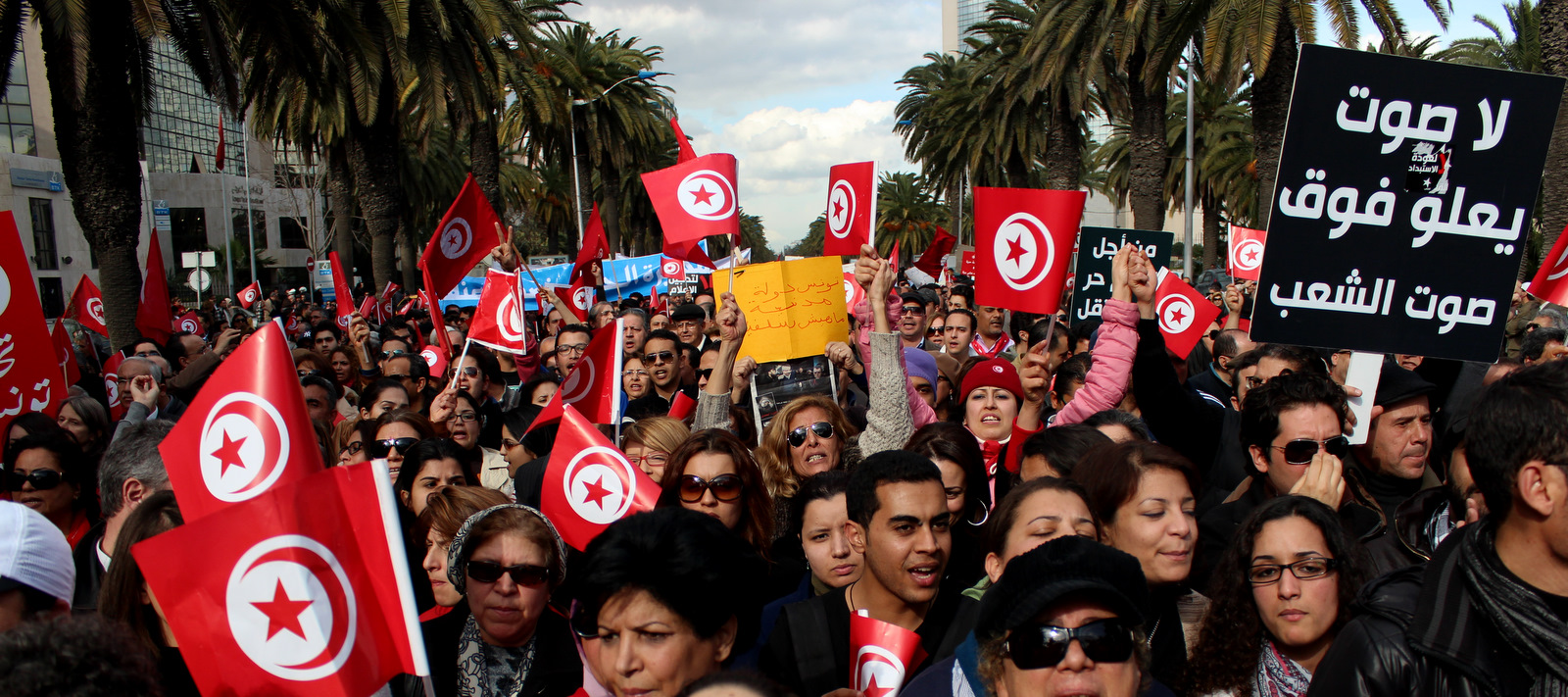 Protesters in Tunisia