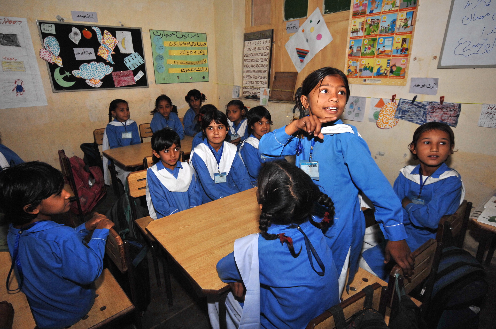 Girls attend school. Pakistan